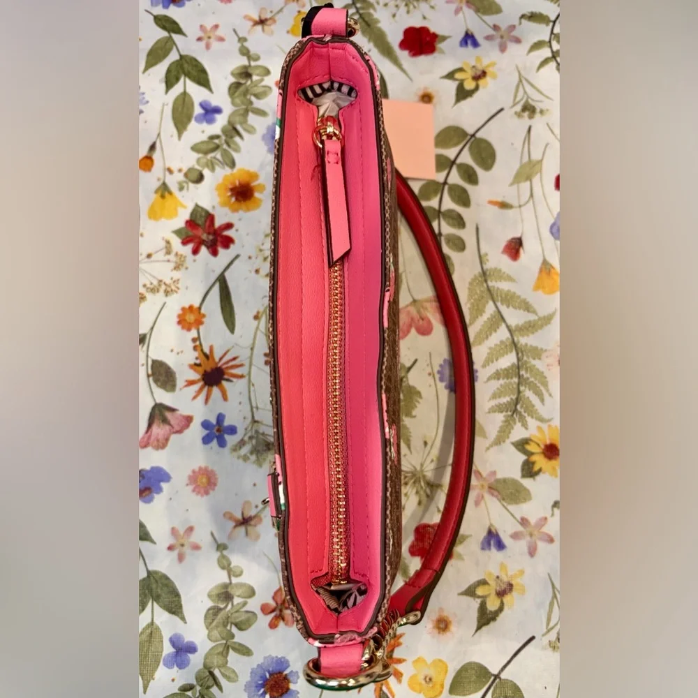 NWT JUICY COUTURE Pink Strawberry Print Shoulder Bag with 2 strawberry charm🍓 - Picture 12 of 13